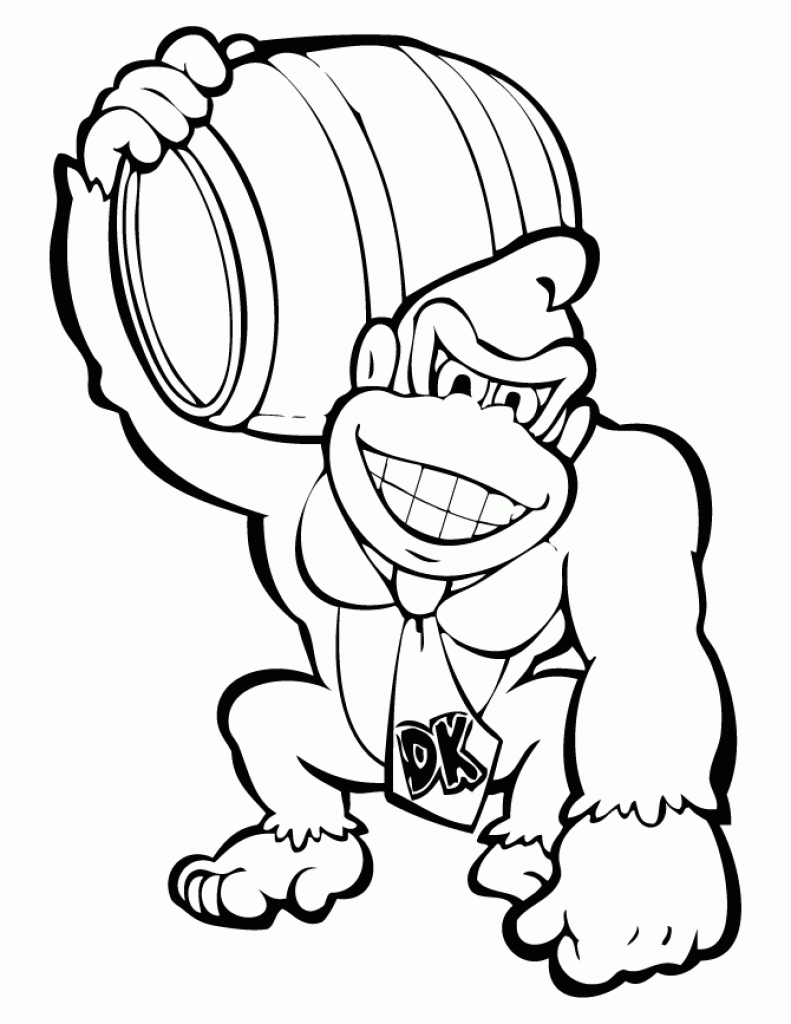 Donkey Kong Coloring Pages Country Returns Page Free Printable 791x1024 Donkey Kong Coloring Pages Country Returns Page Free Printable
