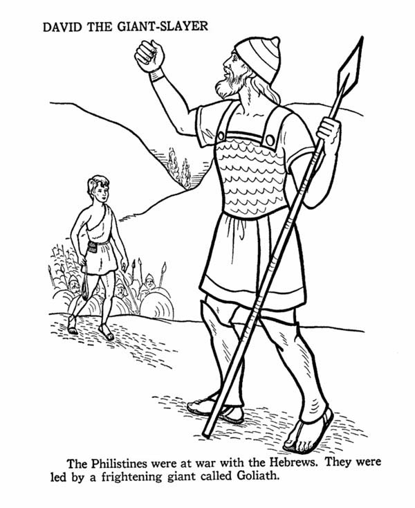 David The Giant Slayer In The Story Of King Saul Coloring Page 600x734 David The Giant Slayer In The Story Of King Saul Coloring Page