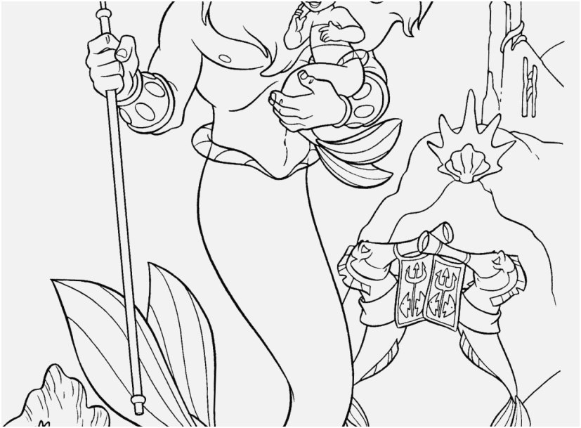 827x609 Coloring Pages Ariel Images King Triton And Little Ariel Coloring