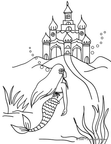 Mermaid's Kingdom Coloring Pages 363x470 Mermaid's Kingdom Coloring Pages