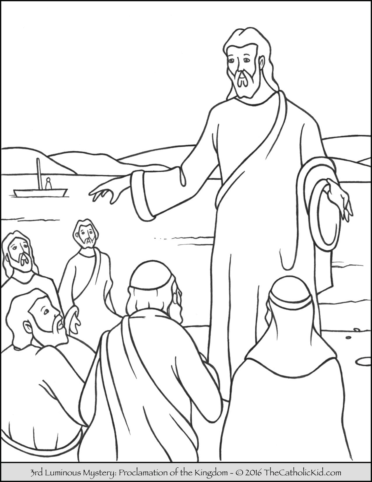 The 3rd Luminous Mystery Coloring Page Proclamation 1275x1650 The 3rd Luminous Mystery Coloring Page Proclamation