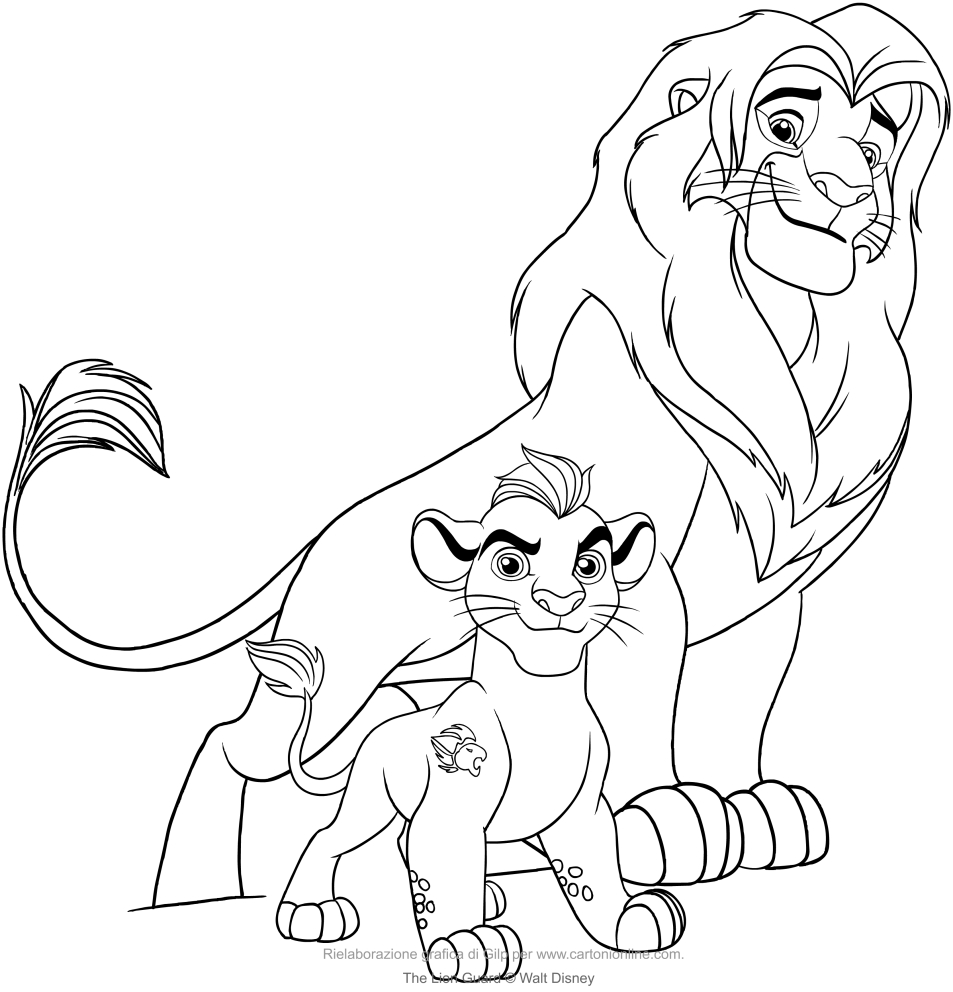 953x992 Kion And Simba (The Lion Guard) Coloring Page