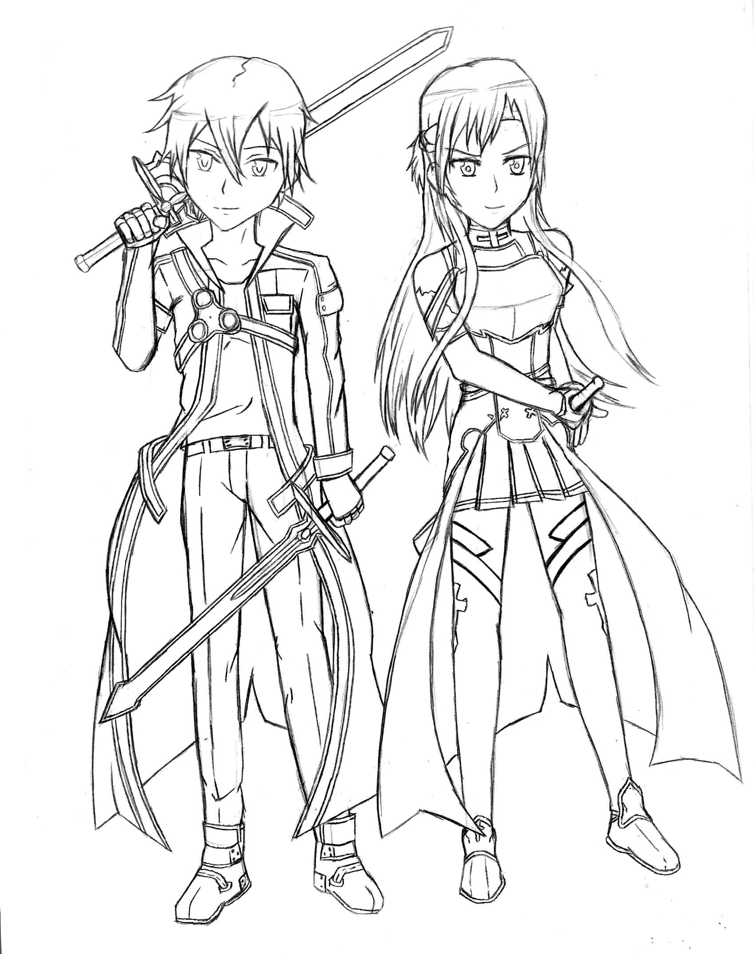 2500x3163 Sword Art Online Coloring Pages Inspirational Sword Art Line