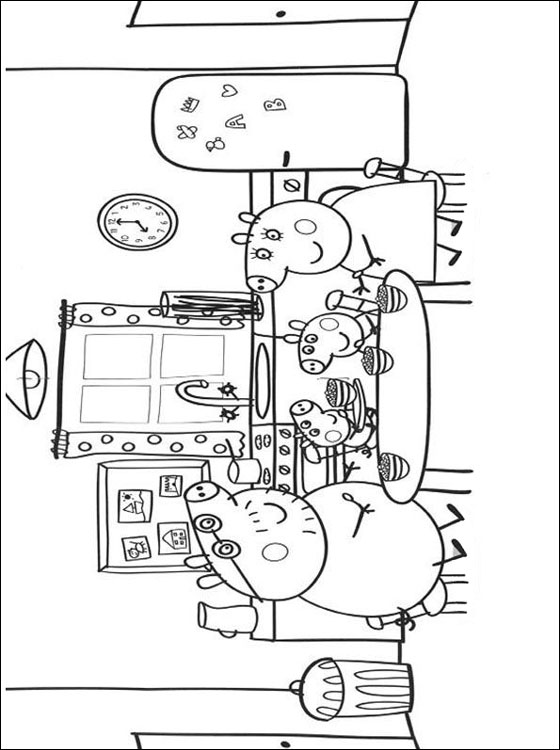 Peppa's Pig Kitchen Coloring Page Coloring Pages Coloring 3 560x750 Peppa's Pig Kitchen Coloring Page Coloring Pages Coloring 3