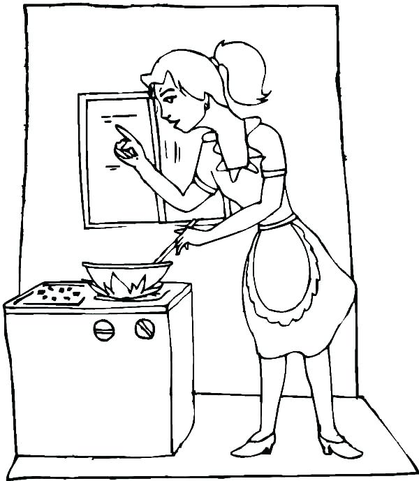 Kitchen Coloring Pages Kitchen Coloring Pages Cooking Coloring 600x689 Kitchen Coloring Pages Kitchen Coloring Pages Cooking Coloring