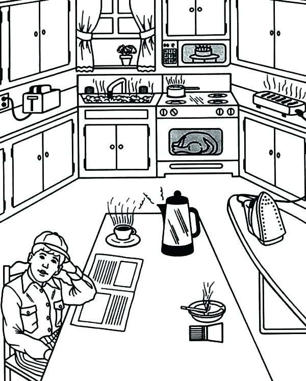 Kitchen Utensils Coloring Pages at GetColorings.com | Free printable ...