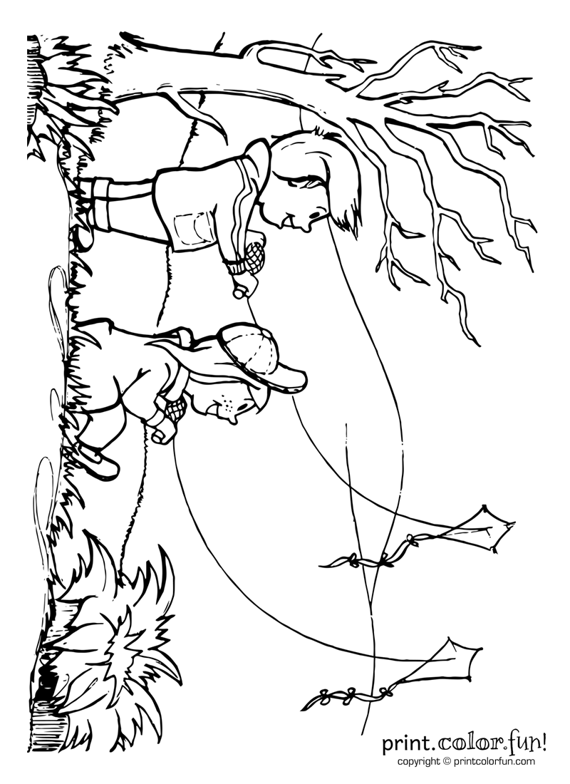 Let's Go Fly A Kite! Coloring Page 800x1100 Let's Go Fly A Kite! Coloring Page
