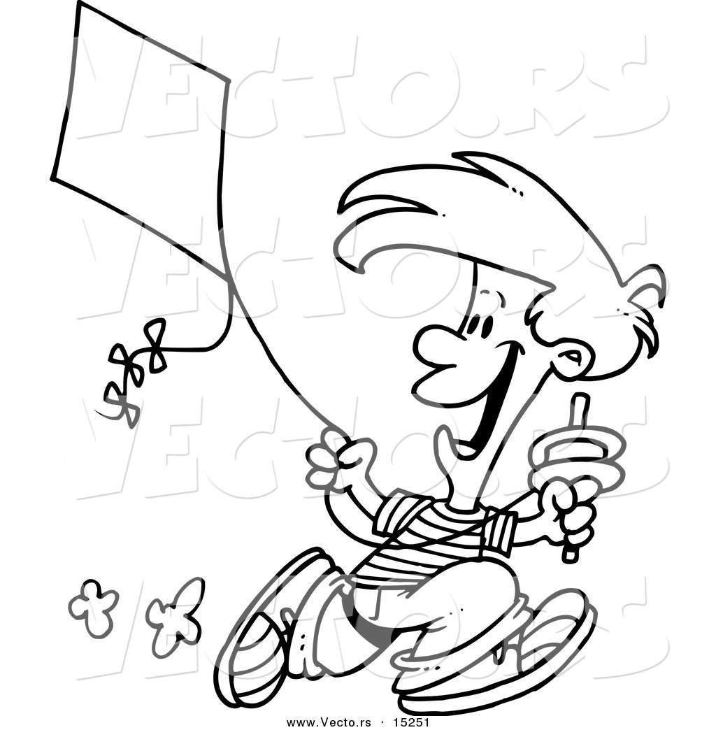 Vector Of A Cartoon Boy Flying A Kite 1024x1044 Vector Of A Cartoon Boy Flying A Kite