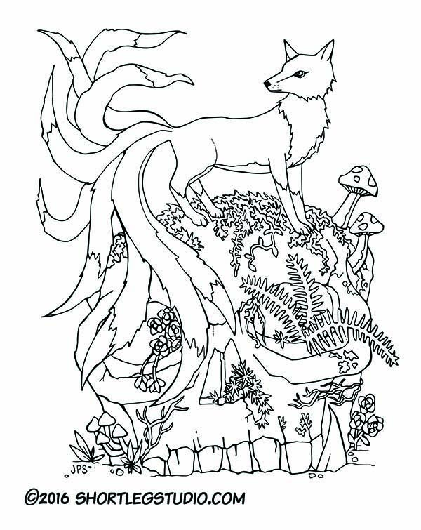 Kitsune Coloring Pages at GetColorings.com | Free printable colorings ...