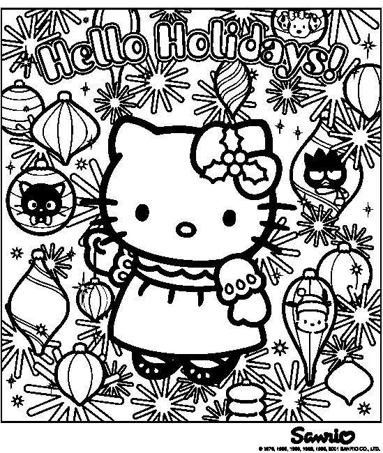 549x650 Christmas Cat Coloring Pages 2