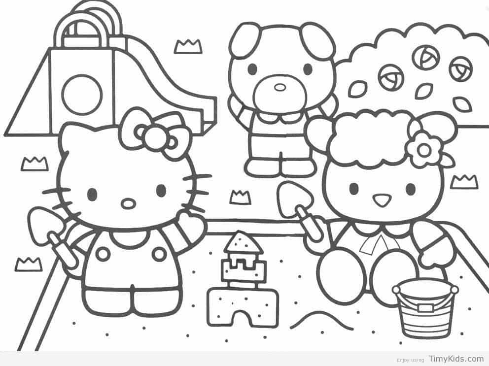 992x743 Baby Hello Kitty Coloring Pages Timykids Inside Of Decorations 7
