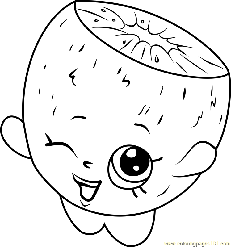 Pee Wee Kiwi Shopkins Coloring Page 748x800 Pee Wee Kiwi Shopkins Coloring Page