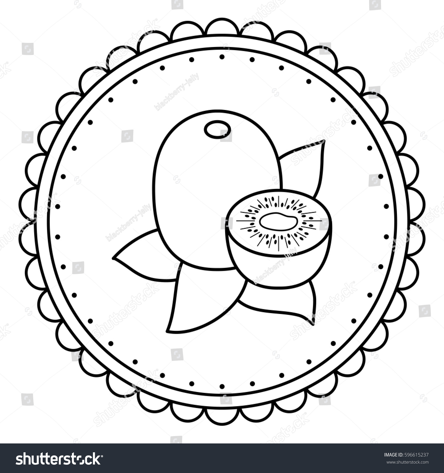 Stock Vector Black And White Illustration Of A Kiwi Coloring Page 1500x1600 Stock Vector Black And White Illustration Of A Kiwi Coloring Page