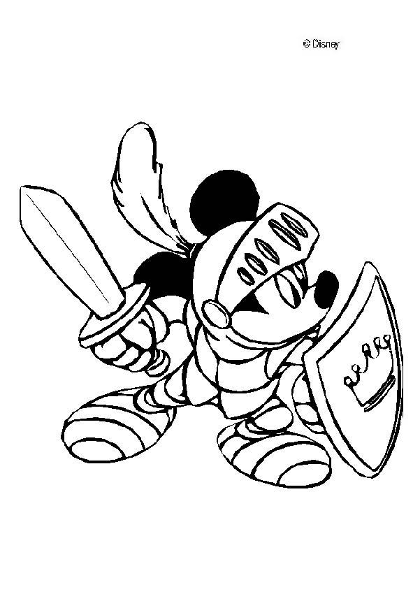 601x850 Mickey Mouse The Knight Coloring Pages