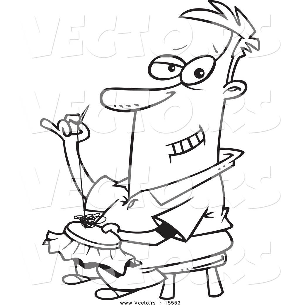 Vector Of A Cartoon Man Knitting An Intricate Design 1024x1044 Vector Of A Cartoon Man Knitting An Intricate Design