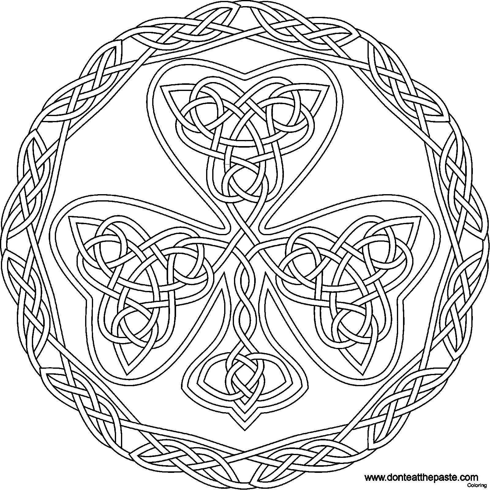 1600x1600 Wonderful Celtic Knot Shamrock Coloring Pages With And 23f