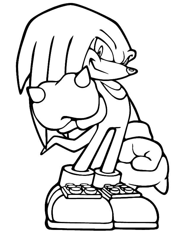 600x782 Knuckles Confident Of His Strength Coloring Pages