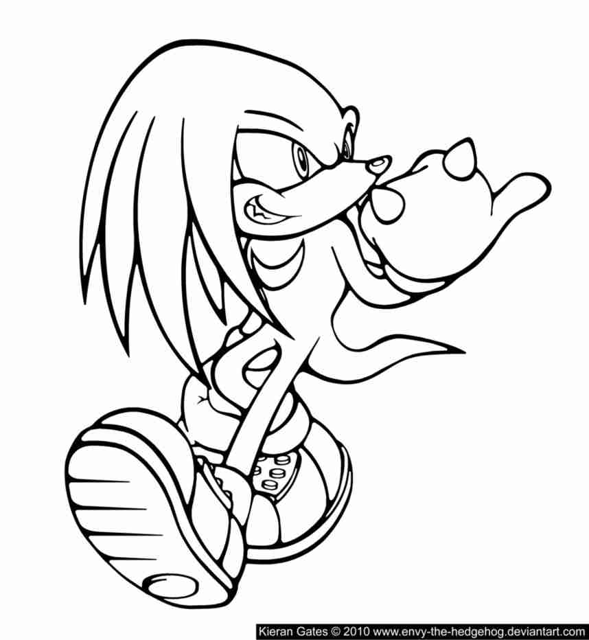 858x932 Knuckles The Echidna Coloring Pages Best Olegratiy