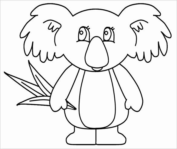 585x494 Koala Bear Coloring Page Image 21 Koala Templates Crafts