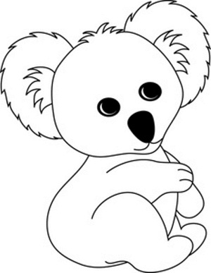 300x387 Cute Koala Coloring Pages Coloring Kids