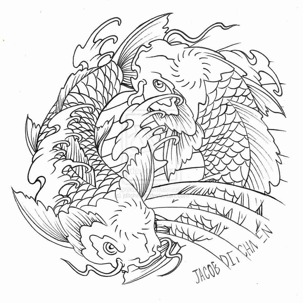 1024x1024 Japanese Koi Coloring Pages Download And Print For Free Adult