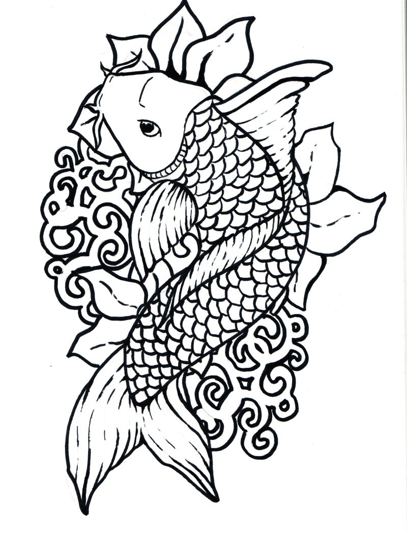 800x1046 Inspirational Koi Fish Coloring Page 28 For Your Kids