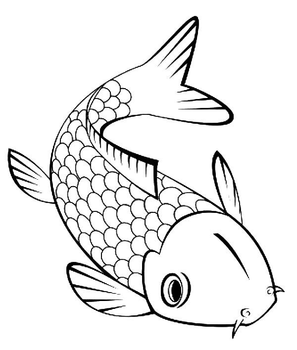 600x707 Cute Little Koi Fish Coloring Pages Fish Craft