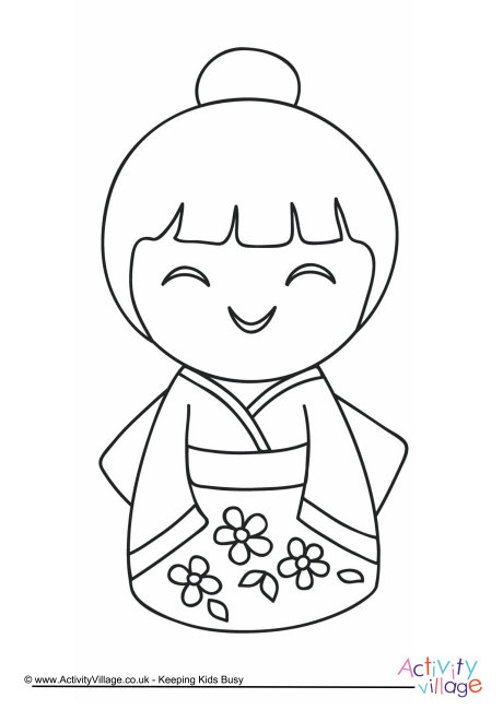 Kokeshi Dolls Coloring Pages at GetColorings.com | Free printable ...