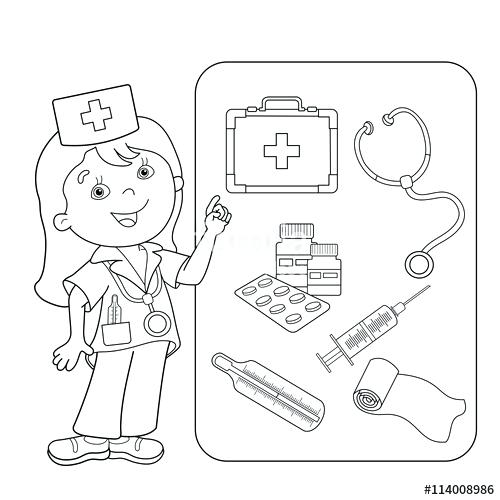 500x500 First Aid Coloring Pages Coloring Page Outline Of Cartoon Doctor
