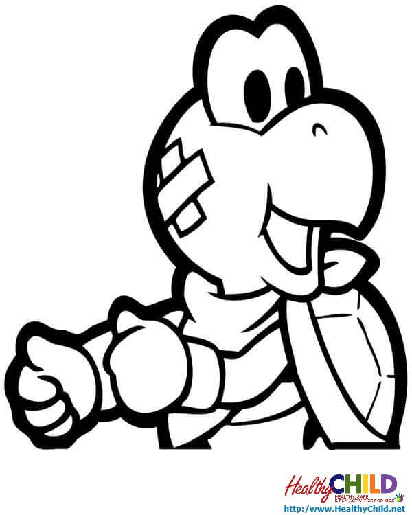 600x750 Super Mario Koopa Troopa Printable Sheet