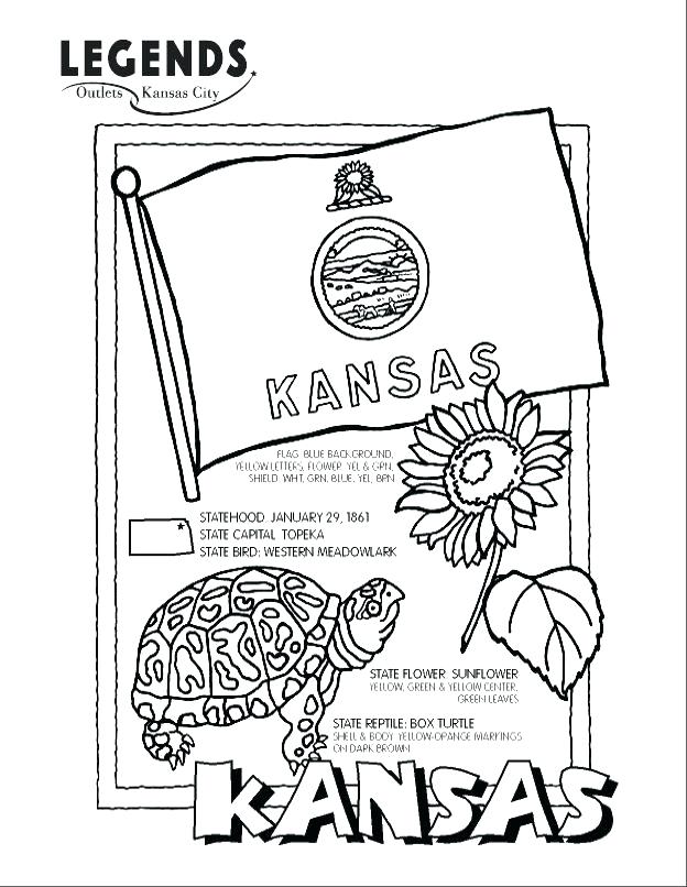 624x806 Kansas Flag Coloring Page