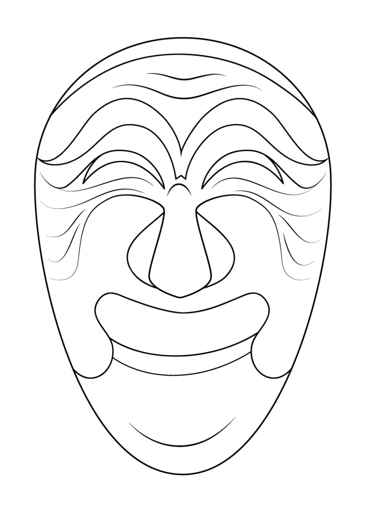 764x1024 Korean Mask Of Yangban Free Coloring Pages