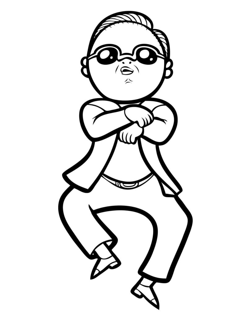 768x1024 Psy Gangnam Style Korea Coloring Page