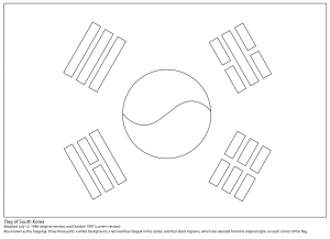 300x217 South Korea Flag Design Coloring Pages