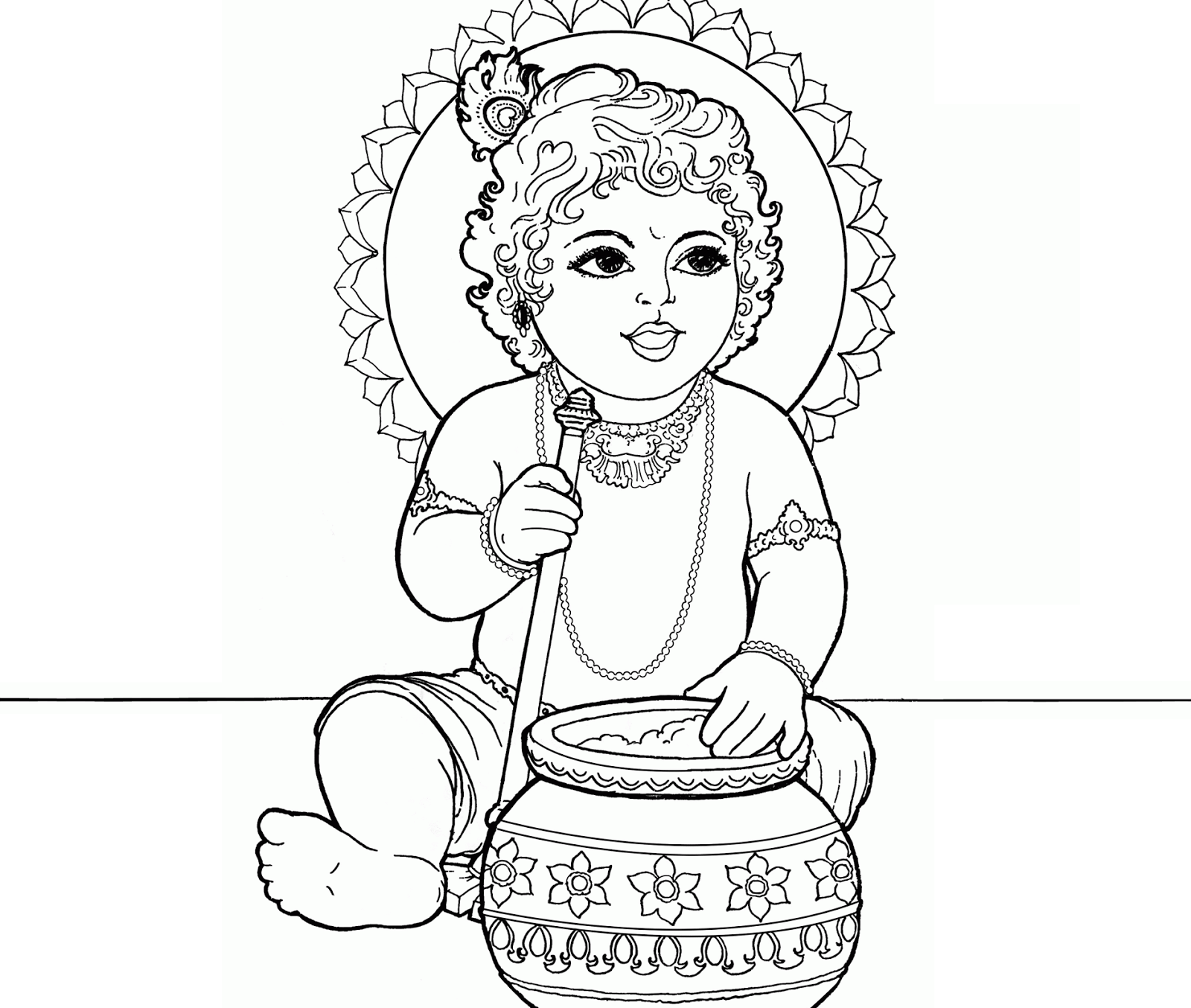 1600x1354 Krishna Coloring