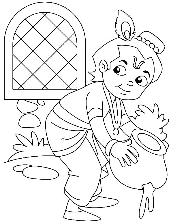 600x776 Lord Krishna Coloring Pages