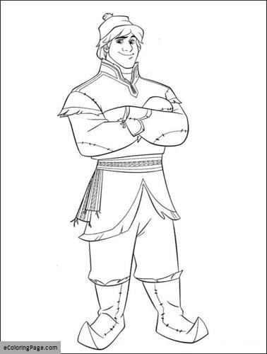 Disney Movie Frozen Mountain Man Kristoff Coloring Page 378x500 Disney Movie Frozen Mountain Man Kristoff Coloring Page