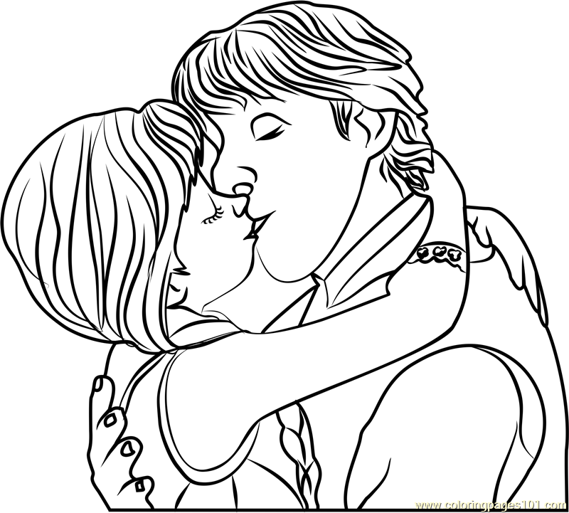 Kristoff And Anna Kiss Coloring Page 800x721 Kristoff And Anna Kiss Coloring Page