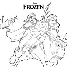 Ana, Olaf Amp Kristoff Coloring Pages 220x220 Ana, Olaf Amp Kristoff Coloring Pages