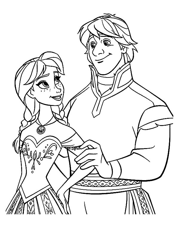 Lovely Couple Princess Anna And Kristoff Coloring Pages 600x782 Lovely Couple Princess Anna And Kristoff Coloring Pages