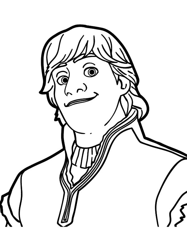 600x728 Kristoff Frozen Portrait Coloring Page