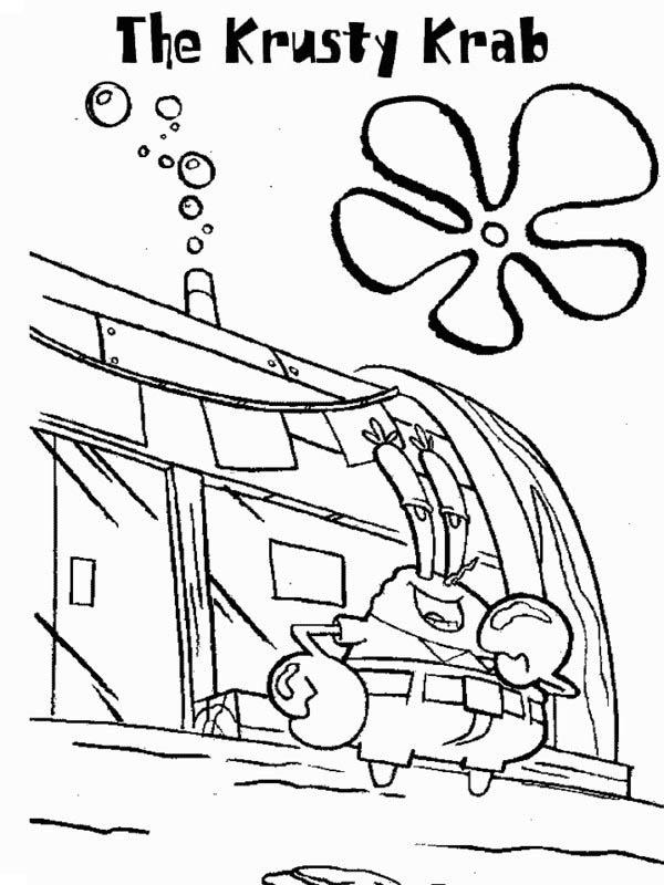 600x800 The Krusty Krab Owner Mr Krabs Coloring Page Color Luna