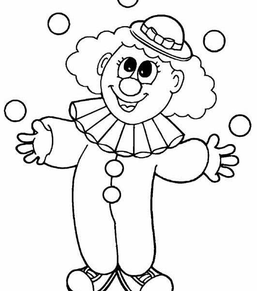 Clown Coloring Pages For Preschoolers Coloring Page 531x600 Clown Coloring Pages For Preschoolers Coloring Page