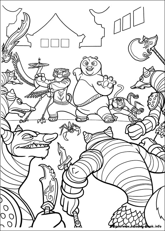 567x794 Kung Fu Panda 2 Coloring Picture