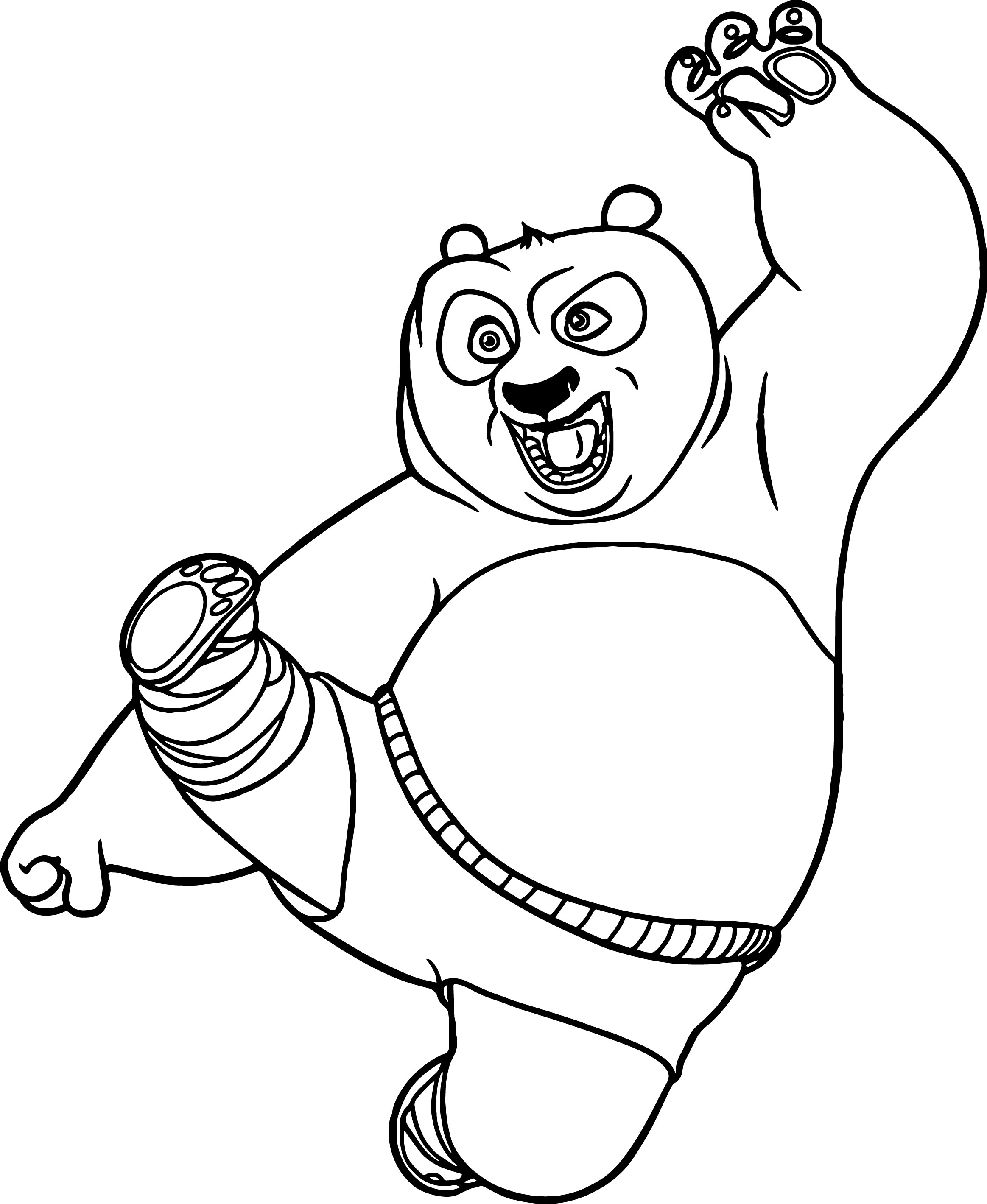 2327x2839 Kung Fu Panda Kick Coloring Page Wecoloringpage