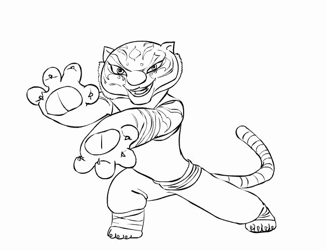 650x500 Kung Fu Panda Coloring Pages Pics Kung Panda Tigress Coloring