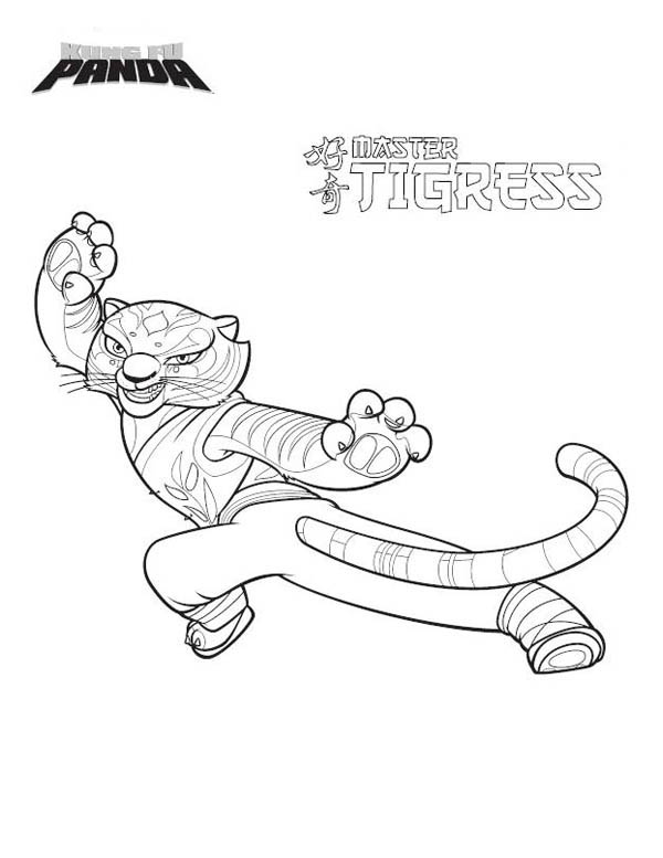 600x777 Master Tigress Of Kung Fu Panda Coloring Page