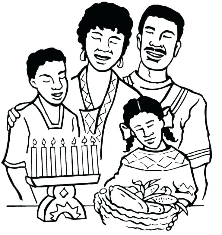 736x781 Kwanzaa Para Colorear The Big Family Happy Kwanzaa Coloring Page