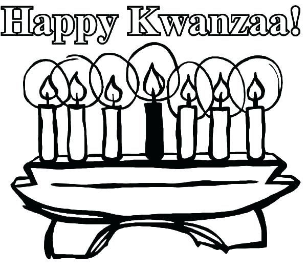 600x527 Kwanzaa Coloring Page How To Color A Boy Lights Candle With His