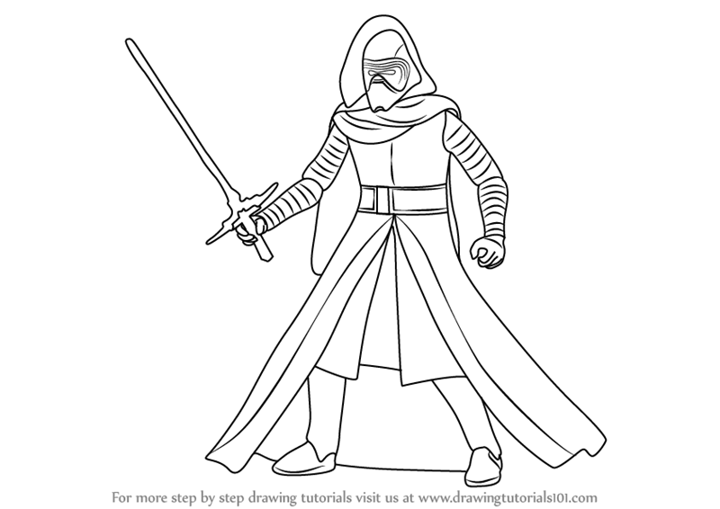 How To Draw Kylo Ren From Star Wars 800x566 How To Draw Kylo Ren From Star Wars